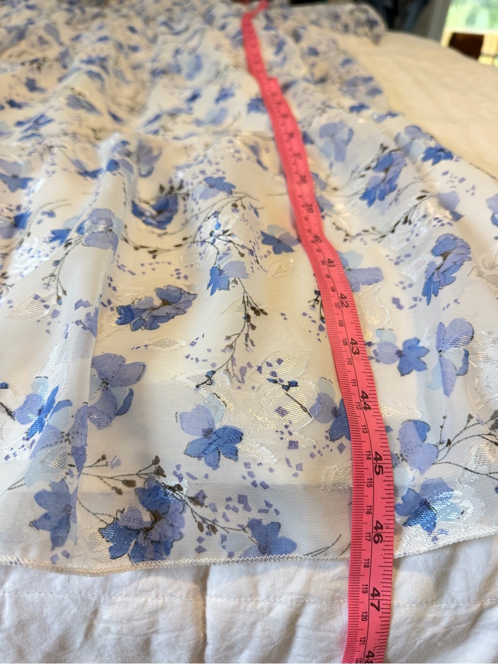 Baltic Born Blue Floral Smocked Midi Maxi Dress XL puffed sleeve smocked bodice - Picture 10 of 11